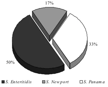 Table 1 – Isolation and characterization of Salmonella in broiler carcasses.
