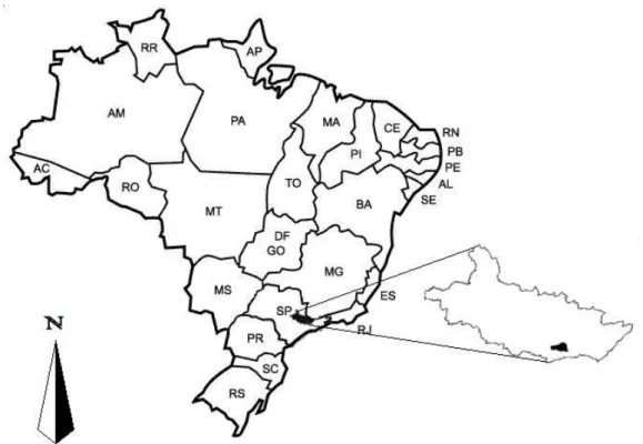 Figure 1. Location of Piracicaba Jundiaí Capivari (PCJ) and the Jundiaí-Mirim  Basin in São Paulo State