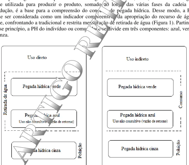 Figura 1. Representação esquemática dos componentes da pegada hídrica. 