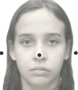 Figura 2. Faces-estímulo para observação do fenômeno de muitas-faces no lado contralateral ao ponto cego