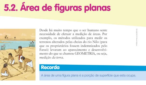 Figura 7: Abordagem implícita à HM do manual “Olá, Matemática 5”, parte 2, p. 74 