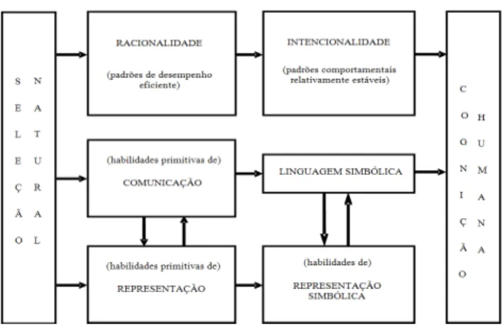Figura 3. Modelo de coevolução da intencionalidade e da  linguagem simbólica, segundo a Teoria dos Sistemas Intencionais