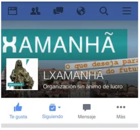 Figura 3: Layout Facebook LXamanhã 