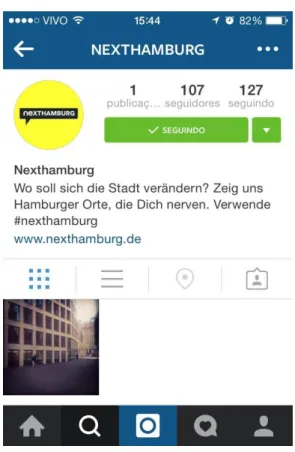 Figura 7: Layout Instagram Nexthamburg  Fonte: https://www.instagram.com/nexthamburg/ 