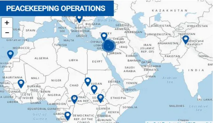 Figura 4: Missões de “peacekeeping” em curso 
