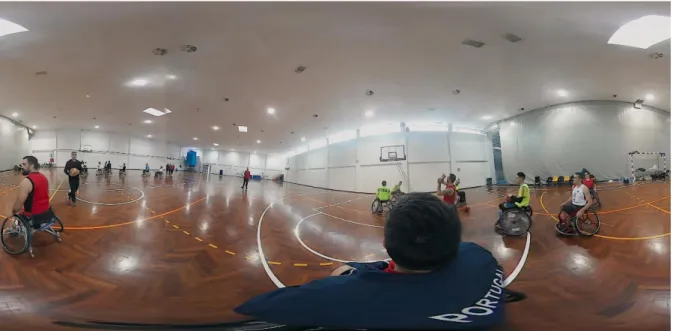Figure 2: A frame of the shot in which the camera was attached to the wheelchair. 