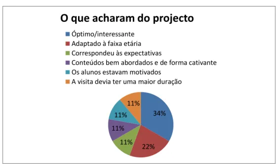 Gráfico 6: O que acharam do projecto os professores do 7.º ano 