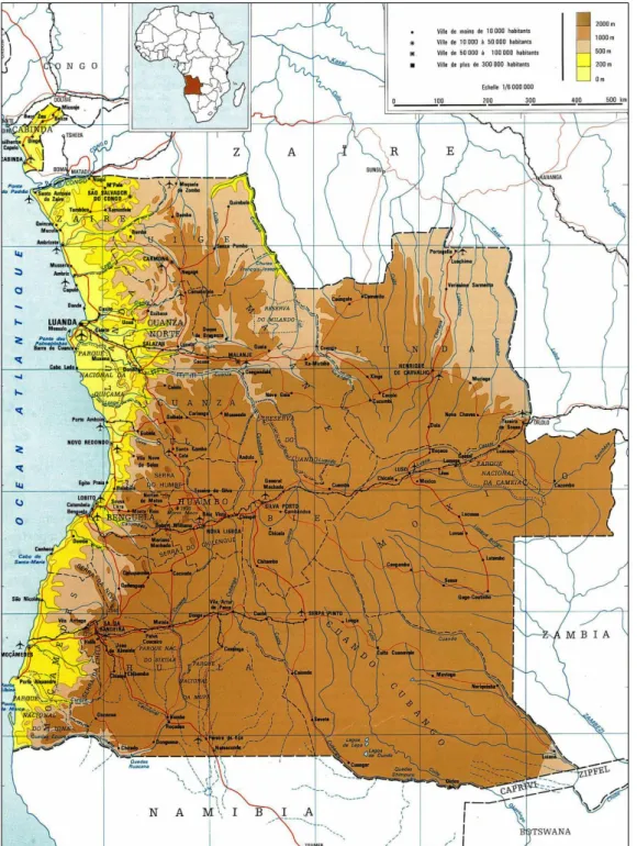 MAPA DE ANGOLA (1973)