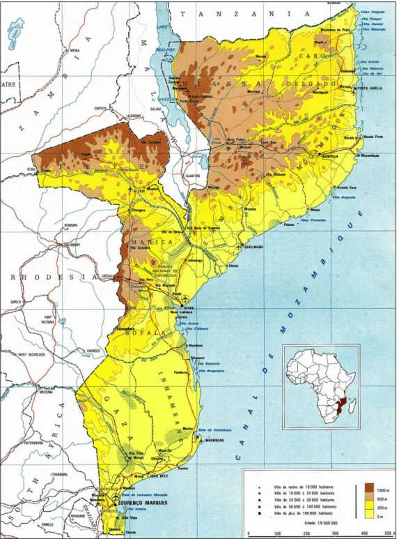 MAPA DE MOÇAMBIQUE (1973)