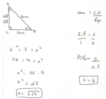 Figura  16.  Resolução  do  segundo  problema  de  trigonometria  pelos estudantes. 
