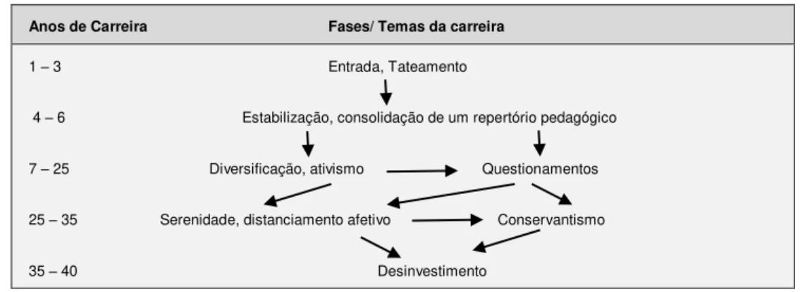 Figura 2 - Desenho do ciclo de vida profissional do professor 