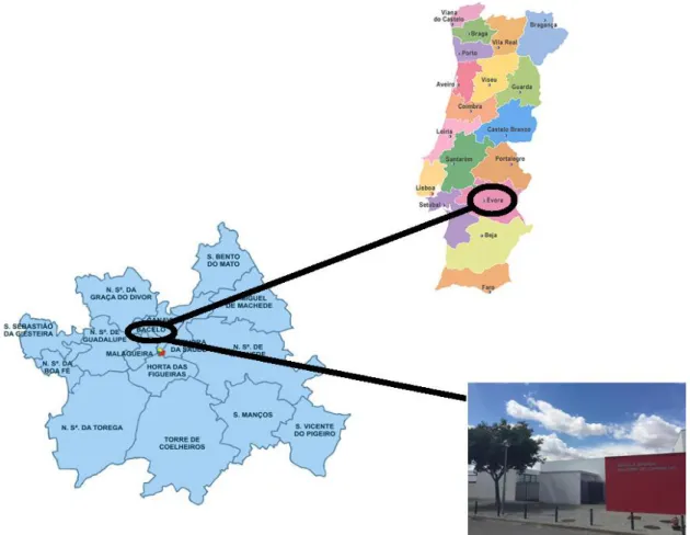 Figura 3. Localização da Escola Básica Galopim de Carvalho 