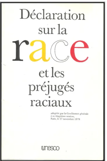 Figura 2 - Capa do  informativo  Quatre  déclarations sur la question  raciale. © UNESCO/1978