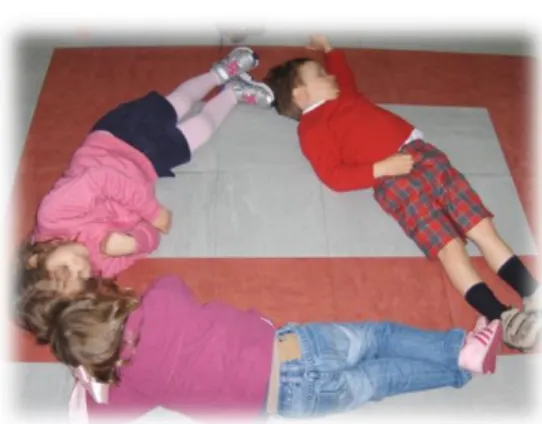 Figura 10: Reprodução de um quadrado, através dos corpos das crianças 