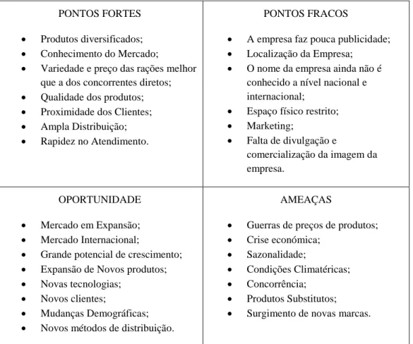 Tabela 1 - Análise SWOT JSC 