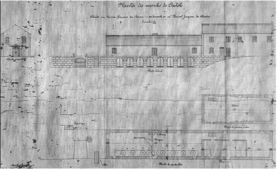 Fig. 53: Moinho de Corroios ou Moinho do Castelo.  Desenhos técnicos de 1929. Acervo do Ecomuseu do Seixal