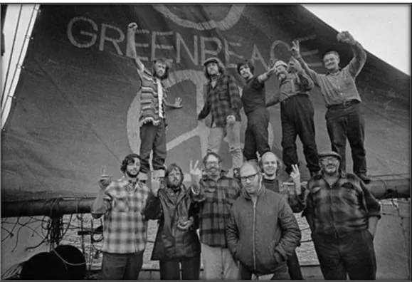 Figura 11: O primeiro grupo de ativistas do GreenPeace, 1971. 