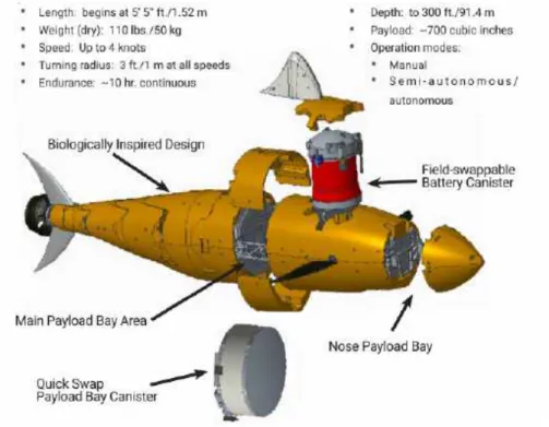 Figura 2.23: Especificações do BIOSwimmer.