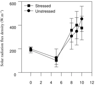 FIG. 5. Time course of solar radiation flux density.