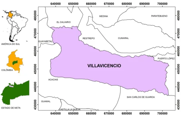 Fig. 3 - Unidades fisionômicas de relevo do município de Villavicencio.  