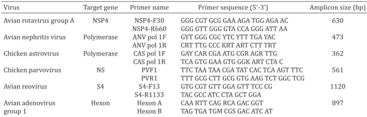 Table  2  shows  the  detection  rates  of  the  screened  viruses. 