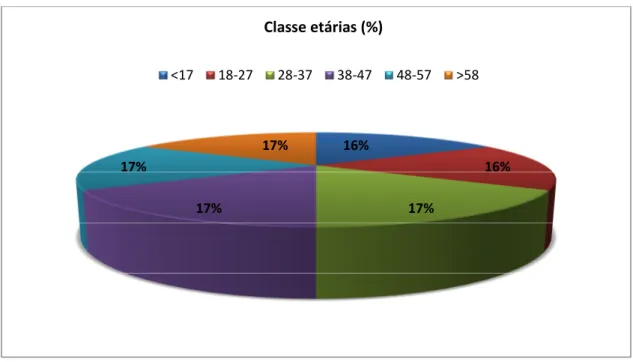 Gráfico 1- Classe etária dos inquiridos  