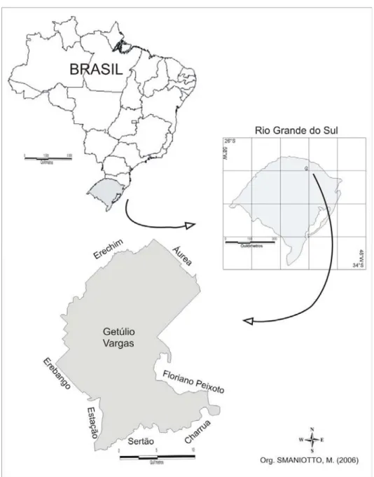 Figura 1. Localização Geográfica do Município de Getúlio Vargas (RS). 