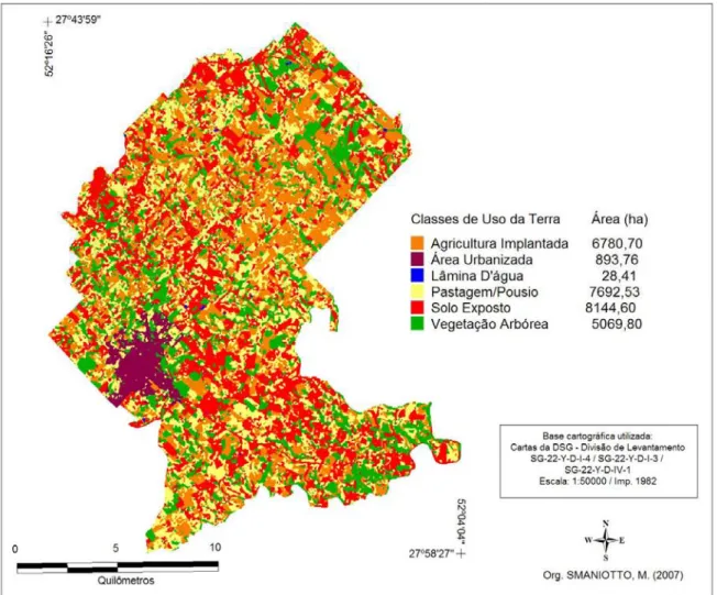 Figura 14. Carta de usos da terra para o município de Getúlio Vargas (RS). 