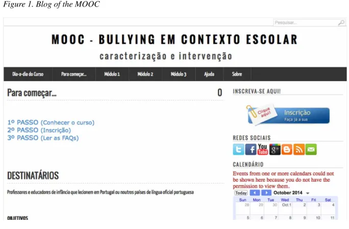 Figure 1. Blog of the MOOC