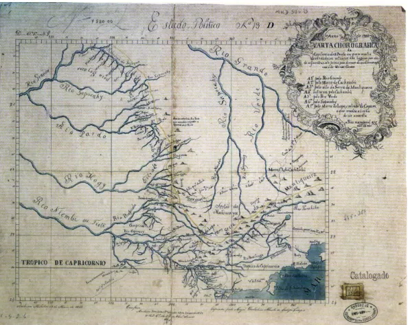 Figura  13:  Mapa  de  Estradas  dos  Goyazes.  Carta  Geográfica  da  Capitania de São Paulo, 1869