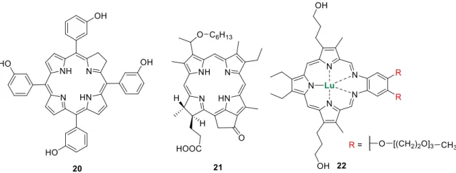 Figura 6. Compostos porfirínicos usados como fármacos na PDT. 