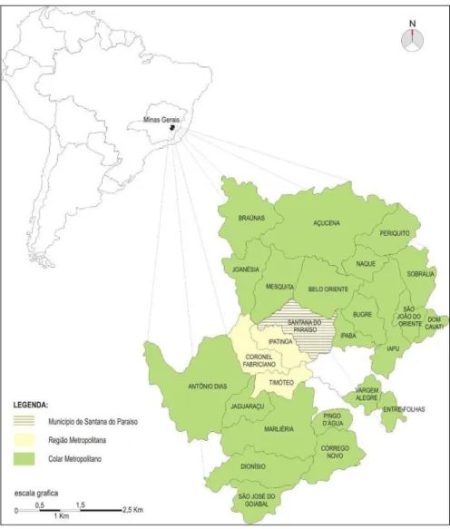 Figura 1.1- Mapa de localização do município de Santana do Paraíso. 