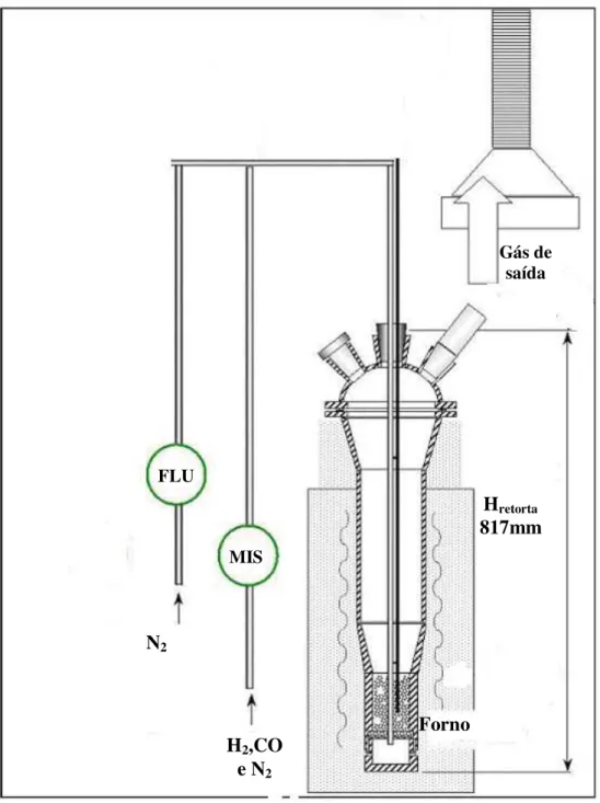 Figura 4.4- Desenho esquemático do ensaio de remoção de elementos deletérios no forno de  redutibilidade