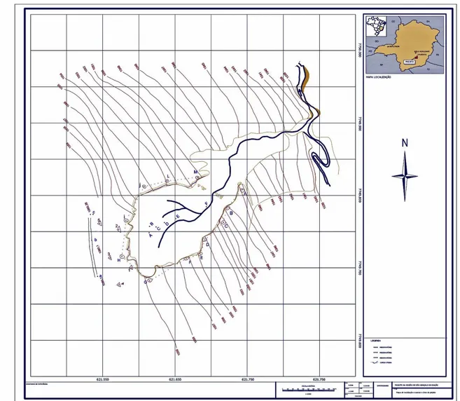 Figura 1.1  –  Mapa de localização da Voçoroca Mangue Seco em Itabirito-MG.  