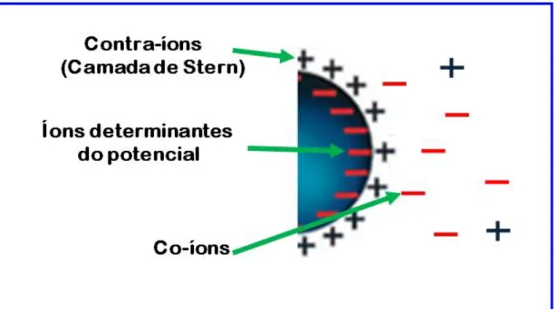 Figura 3.8  –  Representação da Dupla Camada Elétrica  [da autora] . 