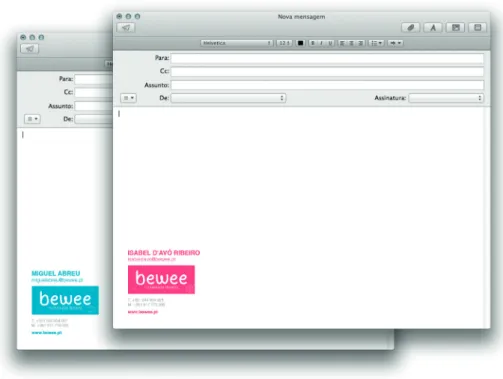 Fig. 41 Assinatura de E-mail Bewee. Fonte: One to Four. (2014)