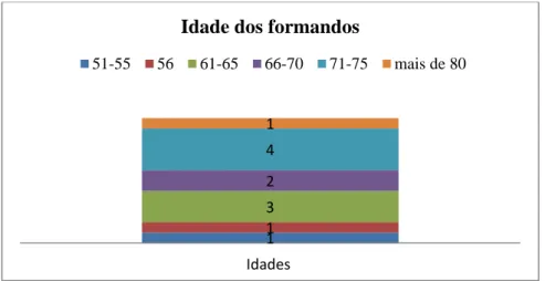 Gráfico 13 – Idades dos formandos do Atelier de Informática 