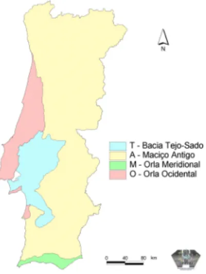 Figura 3: Unidades Hidrogeológicas de Portugal Continental Fonte: (http://snirh.pt) 