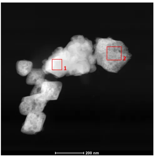 Figura  24  -  Microscopia  eletrônica  de  transmissão  com  detecção  a  altos  ângulos  da  amostra  20Ni_ZrO2_500 