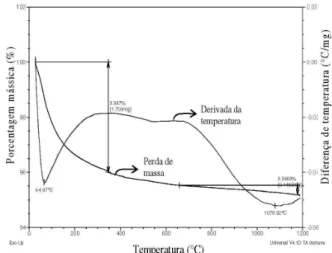 Figura 3. Análise térmica do catalisador CZ novo