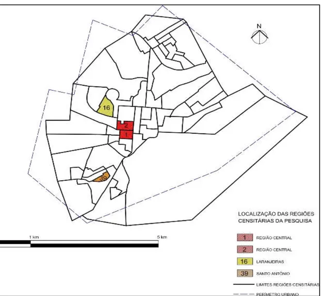 Figura 2.1.  –  Cidade de Taquaritinga  –  Regiões censitárias censo IBGE 2010 