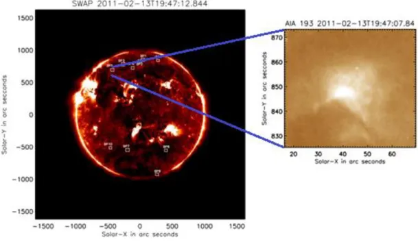 Figure 1.2 – CBP detected in AIA 193 image, from (Chandrashekhar et al., 2013). 
