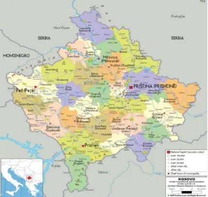 Figura   2   -­‐   Mapa   do   Kosovo   