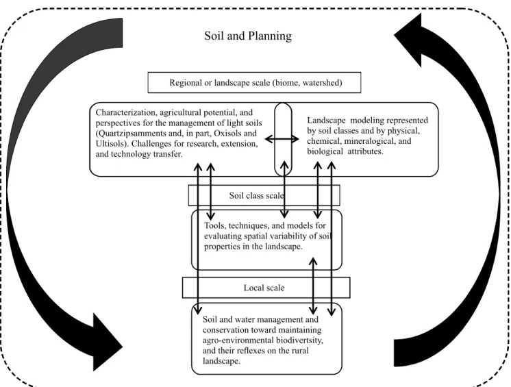 Figure 2. Themes addressed in the section Soil and Planning and their connections.