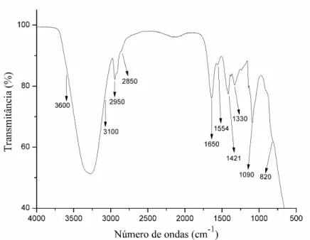 Figura 11. Espectro de absorção no infravermelho por transformada de Fourier para o  filme PVA