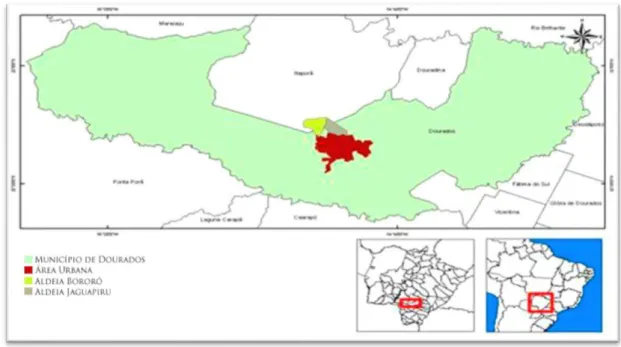 Figura 2. Projeção da área da RID no município de Dourados. 