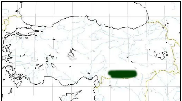 Figure 1: Map of Turkey highlighting Sanliurfa (36° 40’ - 38° 02’ W and 37° 50’ - 42° 