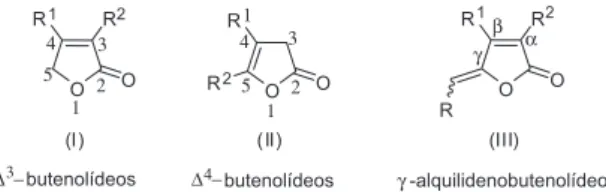 Figura 1. Estrutura geral dos anéis presentes em butenolídeos