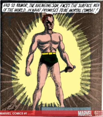 Figura 5 - Primeira aparição de Namor, o príncipe submarino, 1939. 