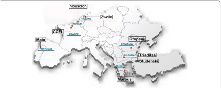 Figure 1 Map of the cities participating in the EPHE programme.